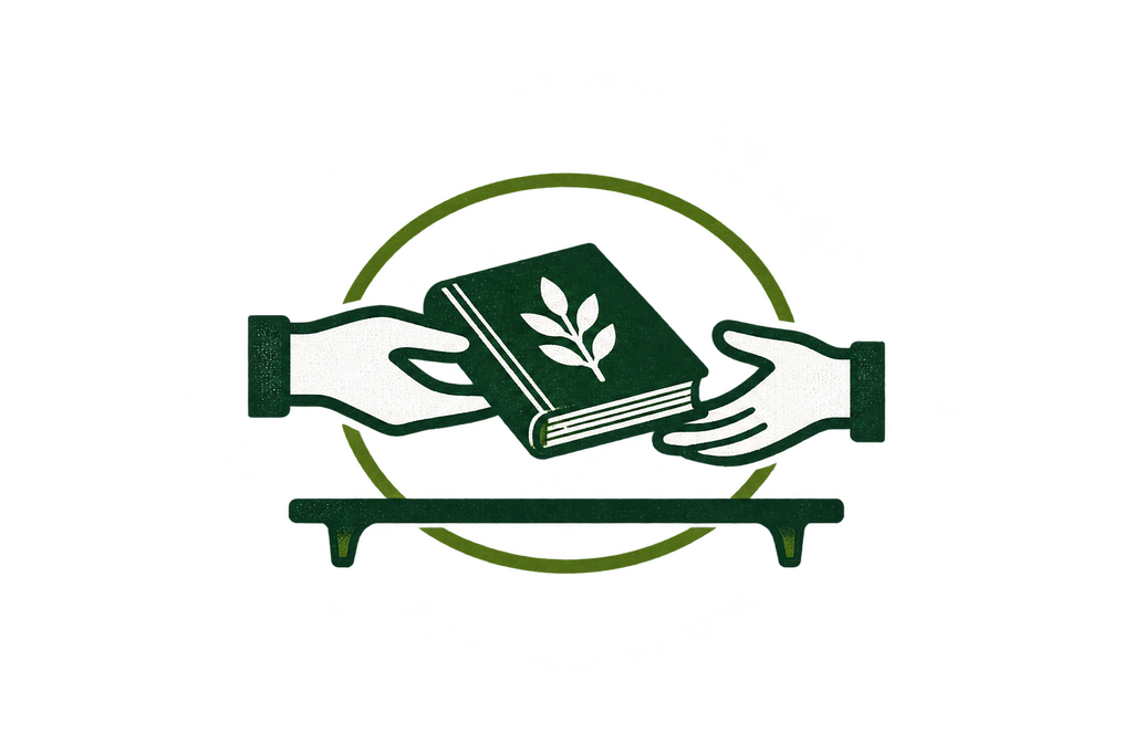 Two hands exchanging a book directly