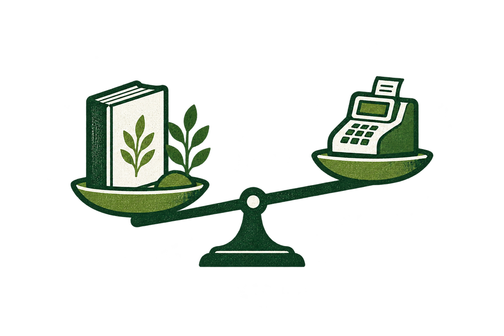 A scale comparing direct publisher value with retailer costs