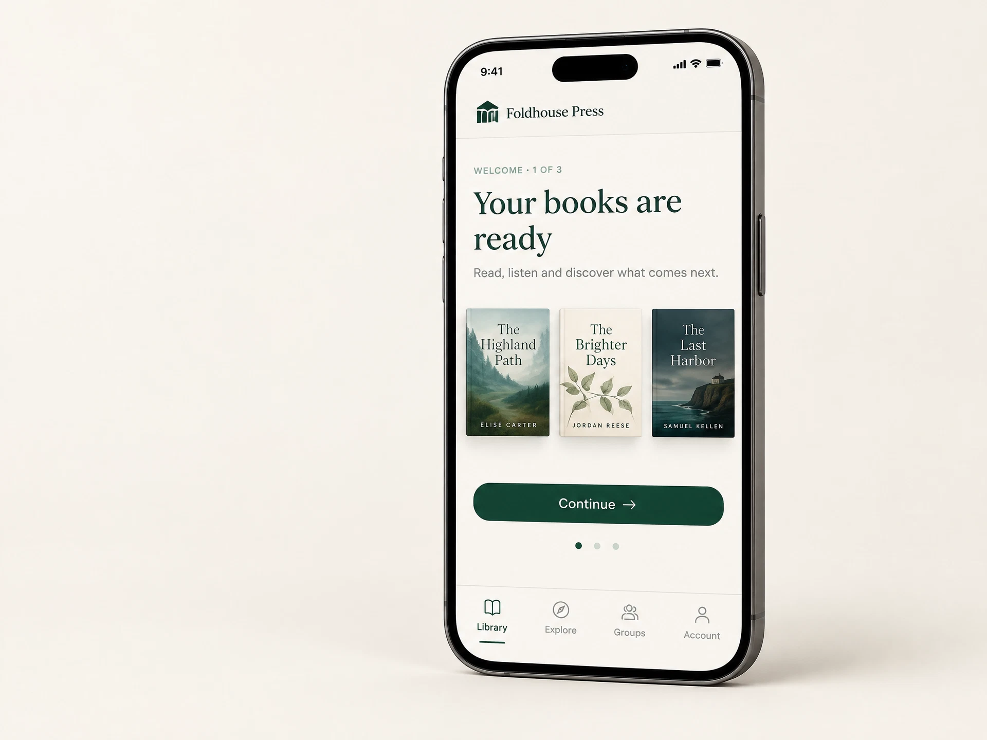 Welcome new readers reader app UI concept